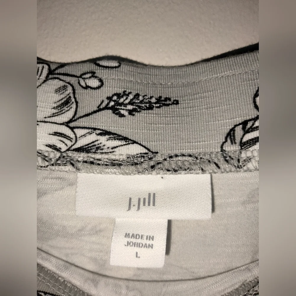J. Jill (Size L) Gray Multicolor Floral Stretch Pull-on Midi/Maxi Skirt - Picture 2 of 8